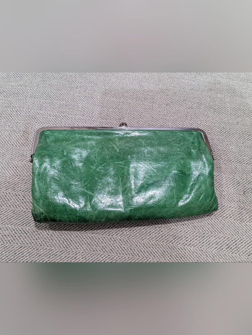 Hobo International Double Frame Lauren Green Clutch Wallet